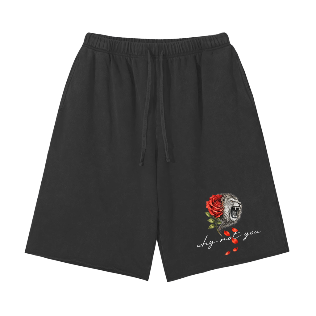 Snow Washed Raw Hem Shorts