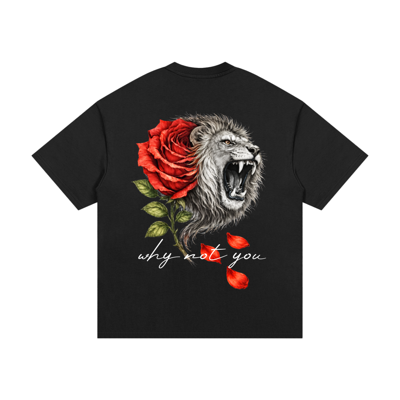 Heavyweight Oversized B&W Red Rose