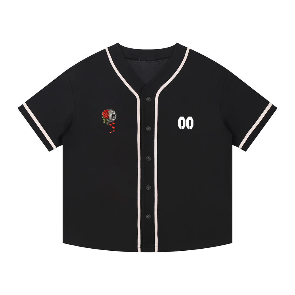 Contrast Piped Button-Up Jersey