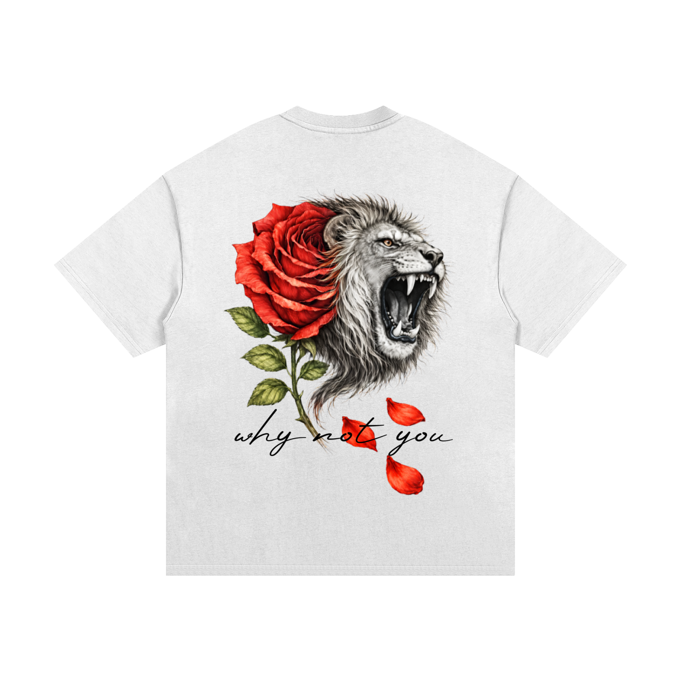 Heavyweight Oversized B&W Red Rose