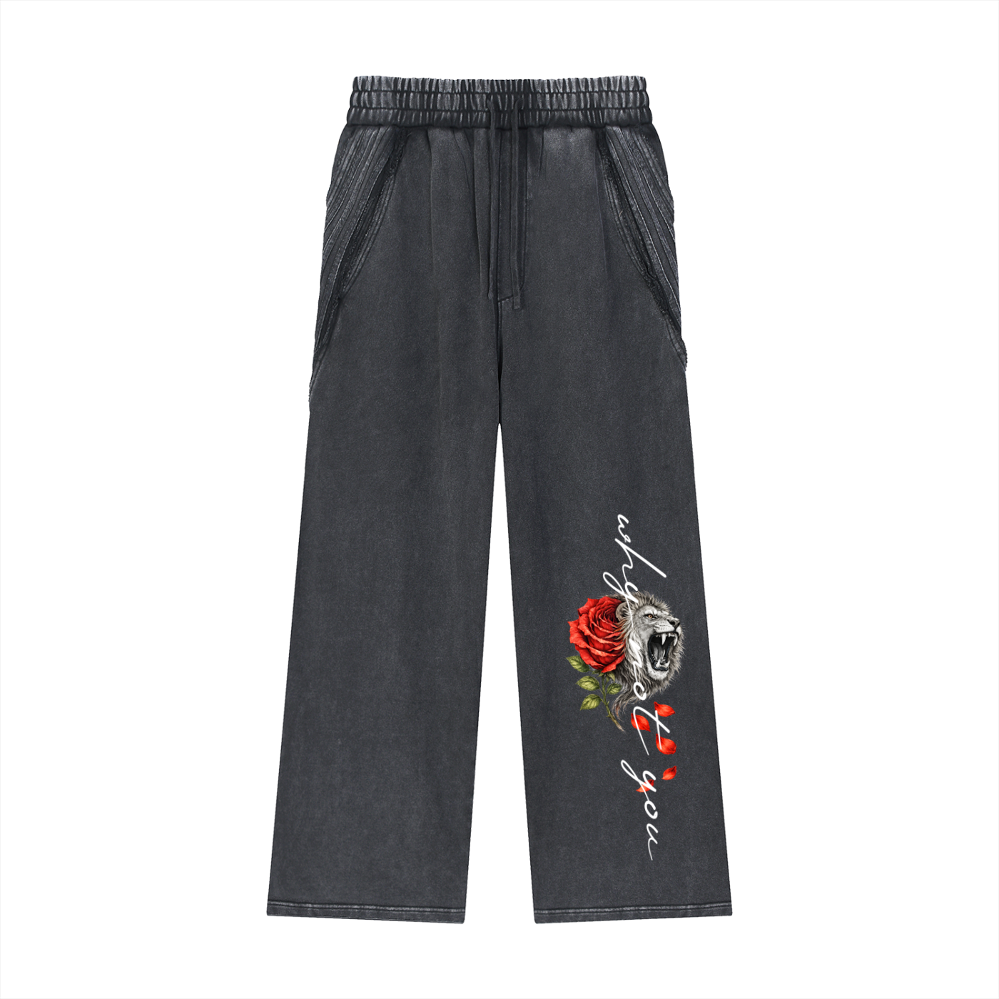Snow Washed Tape Raw Edge Sweatpants