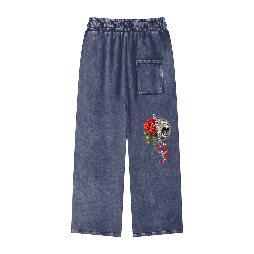 Snow Washed Straight Leg Pants