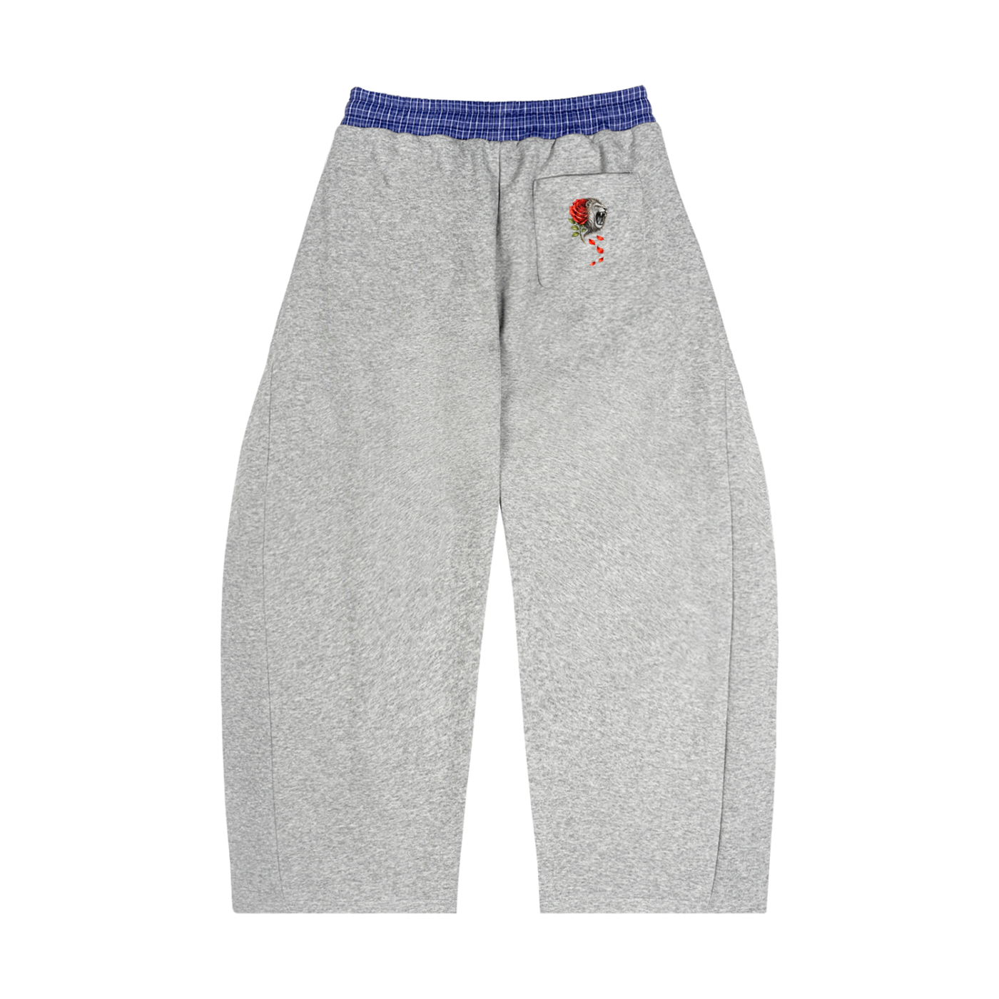 Plaid Waistband Barrel Sweatpants