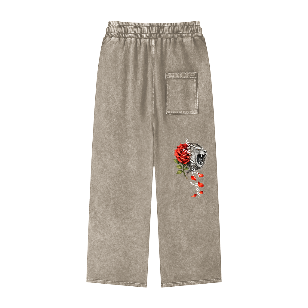 Snow Washed Straight Leg Pants