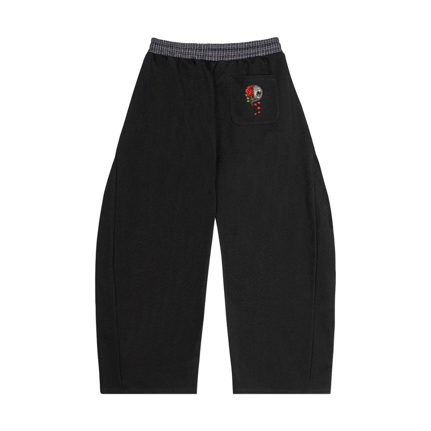 Plaid Waistband Barrel Sweatpants